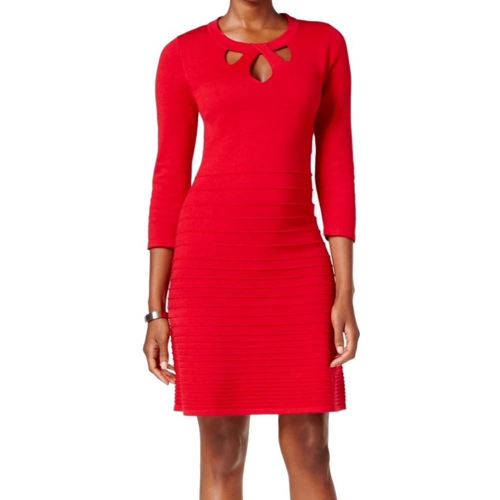 Nine West/Red Cutout Bodycon Dress‎ – Size Small